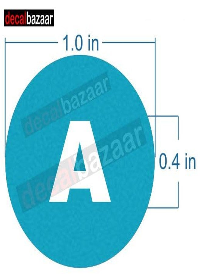 Decalbazaar A to Z Alphabet Round Letter Labels (Set 2), Vinyl Glossy Finish, 1 Inch, Sky Blue, Indoor Outdoor Use - Image 2